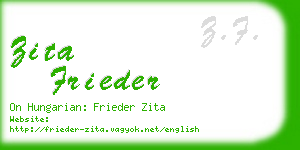 zita frieder business card